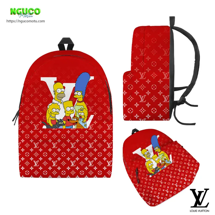 Backpack simpsons movie family v2 and louis vuitton gift unique laptop backpacks for man woman and kid